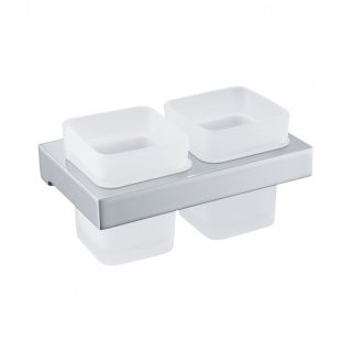 Настенный стакан двойной Grocenberg AC0022 (Хром)